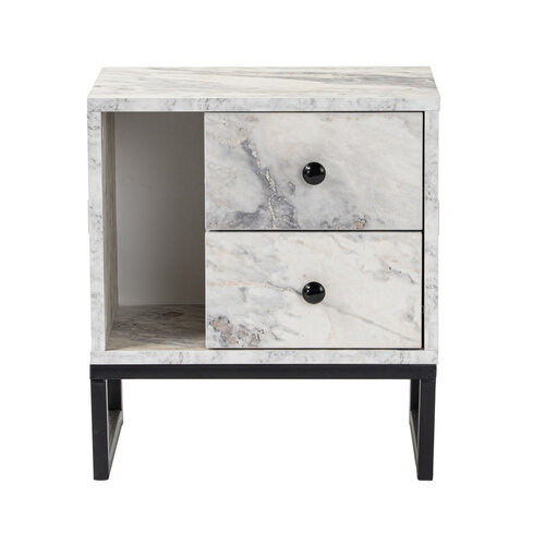 Nočna omarica Glimmer Fressia Marble Black