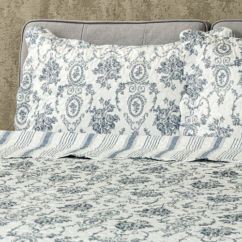 4Home Narzuta na łóżko Blue Patrones, 220 x 240 cm, 2 szt. 50 x 70 cm