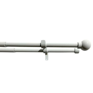 Podwójny zestaw karniszy wydłużający Kula 16/19 mm biały, 120-230 cm, bez krążków