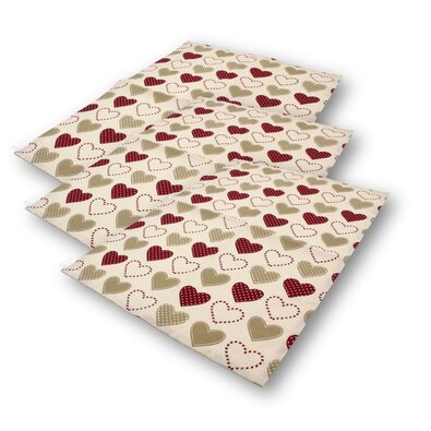 Home Elements Kuhinjska krpa Srčni motiv, 50 x 70cm, set 3 kos