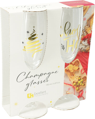 2 db Golden Xmas pezsgőspohár szett 190 ml