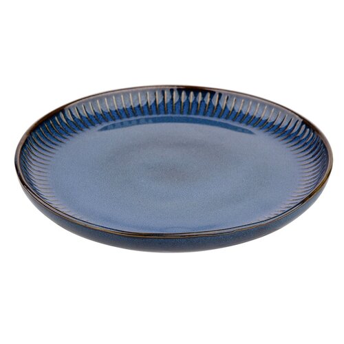 Altom Porzellan-Dessertteller Reactive Stripes blau, 20,5 cm