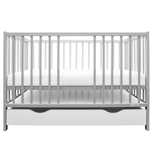 Pătuț New Baby Lilly cu sertar, gri