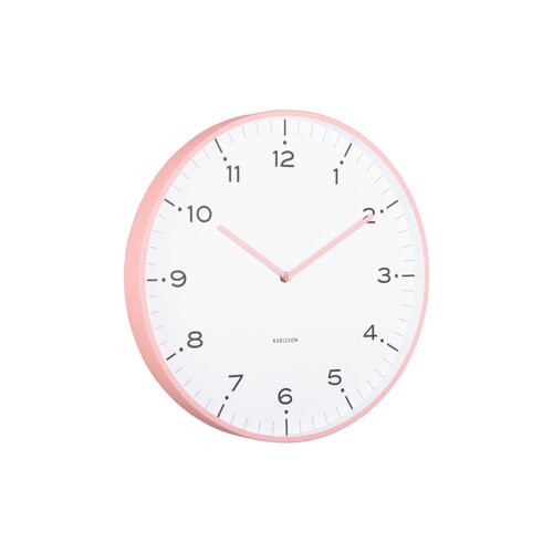 Karlsson 6011PI designové nástěnné hodiny růžová, pr. 40 cm