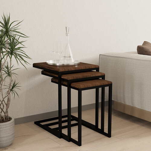 Beistelltisch Ege Walnut, 3 Stück