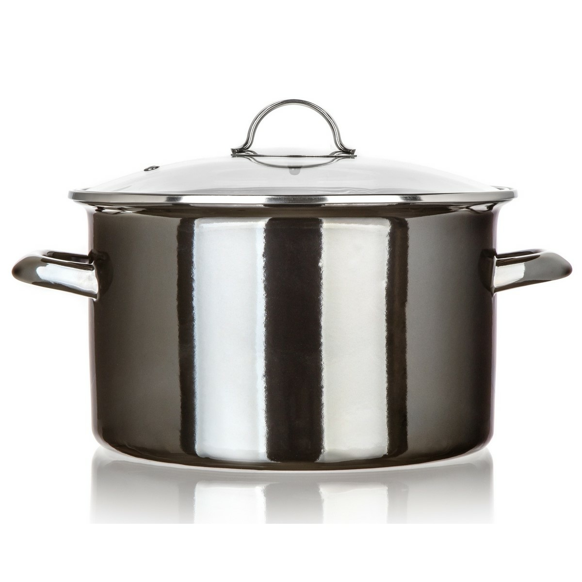 Banquet Hrniec smaltovaný METALLIC Black 26 cm, 6 l, s pokrievkou, 26 cm
