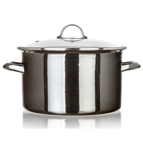 Banquet Hrniec smaltovaný METALLIC Black 26 cm, 6 l, s pokrievkou