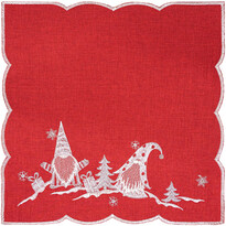 Vianočný obrus Škriatkovia červená, 35 x 35 cm