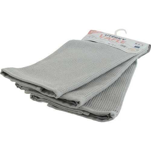 B.E.S. Petrovice Kuchynská utierka vafle sivá, 40 x 60 cm, sada 3 ks