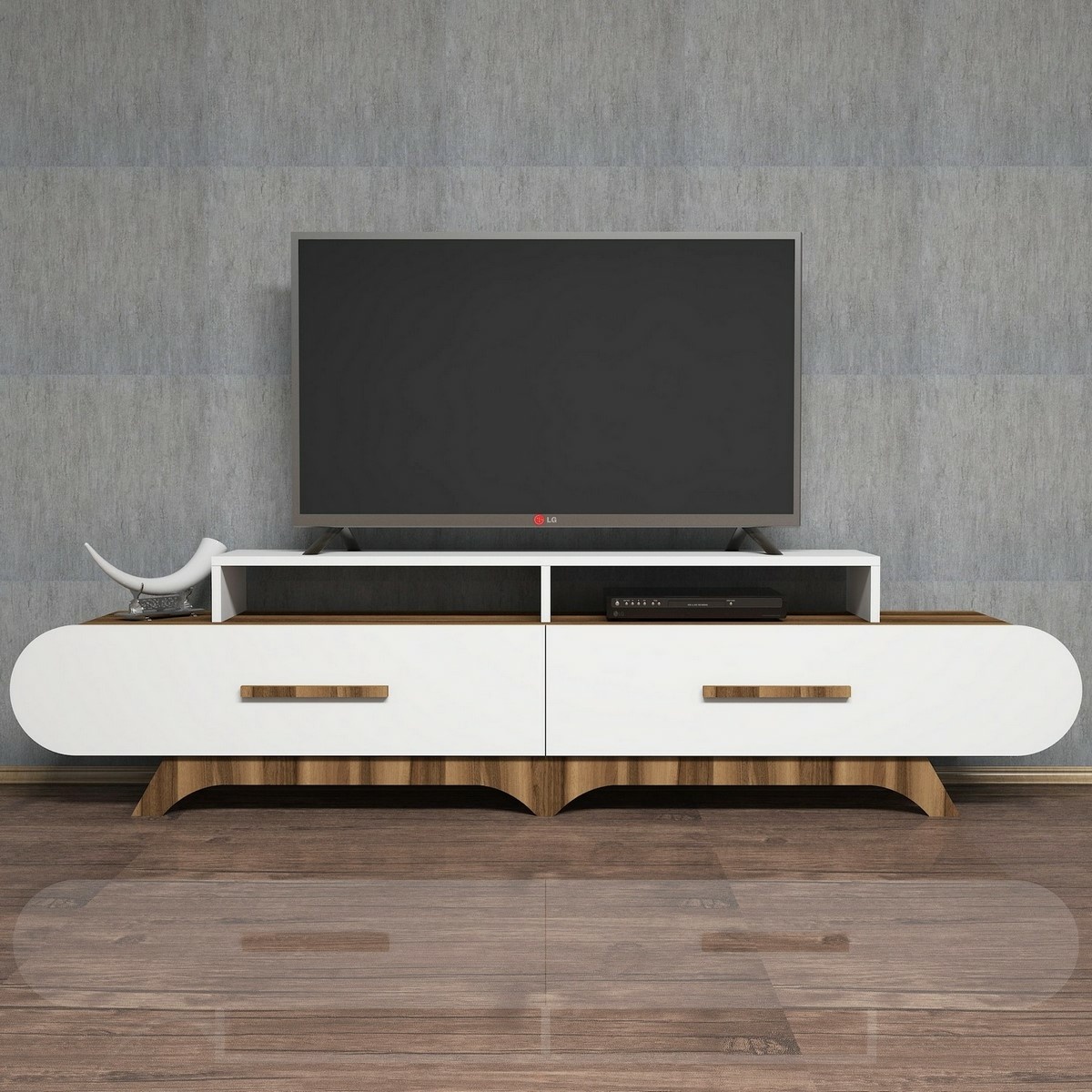 Televízny stolík Flora White and Walnut