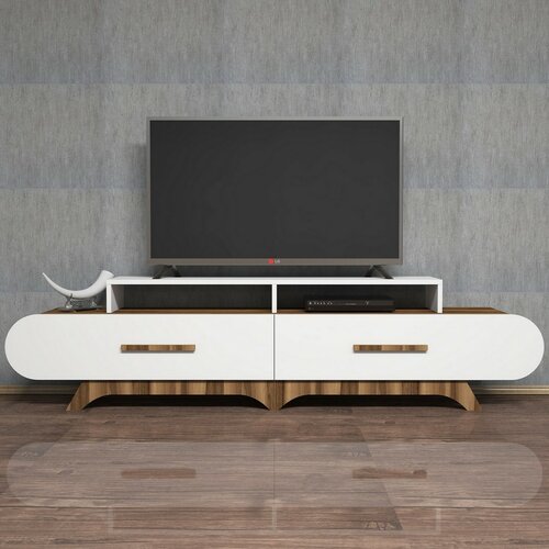 Flora White and Walnut TV-asztal