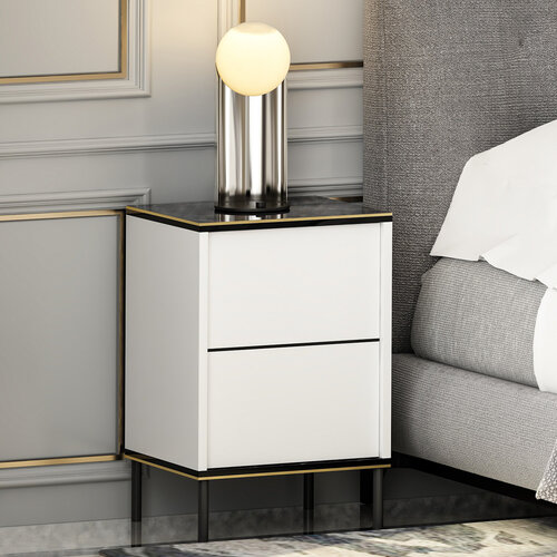 Noční stolek Imaj White Marble