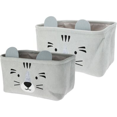 Hatu Zestaw koszy tekstylnych dla dzieci, szary, 2 szt.