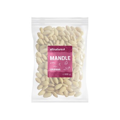 Allnature Mandle jádra natural loupané, 1 kg