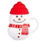 Altom Świąteczny kubek z silikonową pokrywką  Snowman, 350 ml