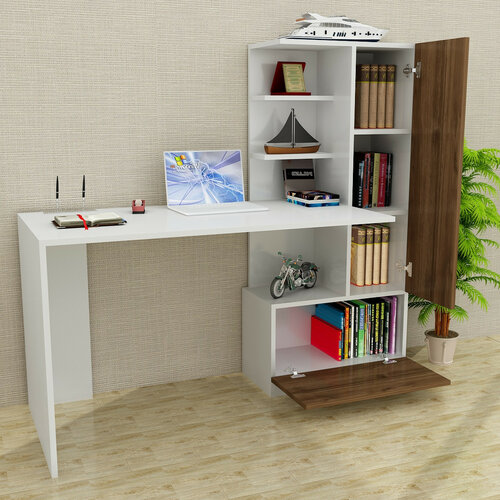 Birou Merinos White and Walnut