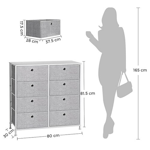 Comoda E1024 GREY, 80 cm