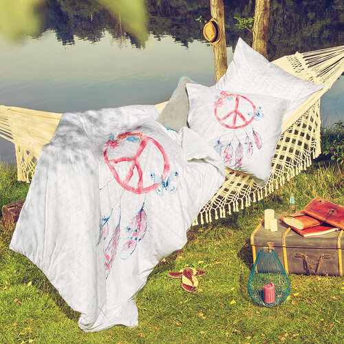 Lenjerie de pat din satin Ibena Summer Festival 5717/630, 140 x 200 cm, 70 x 90 cm