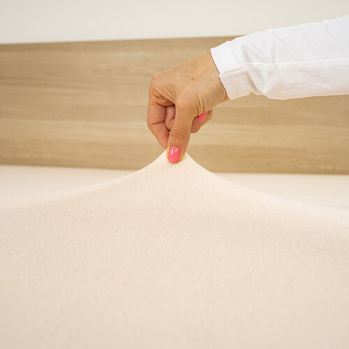 4Home Frottee-Spannbettlaken Beige, 200 x 220 cm