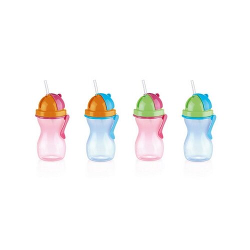 Tescoma Kinderflasche mit Strohhalm BAMBINI Rosa, 300 ml