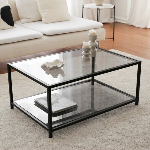 Couchtisch Astro Black mit dunklem Glas