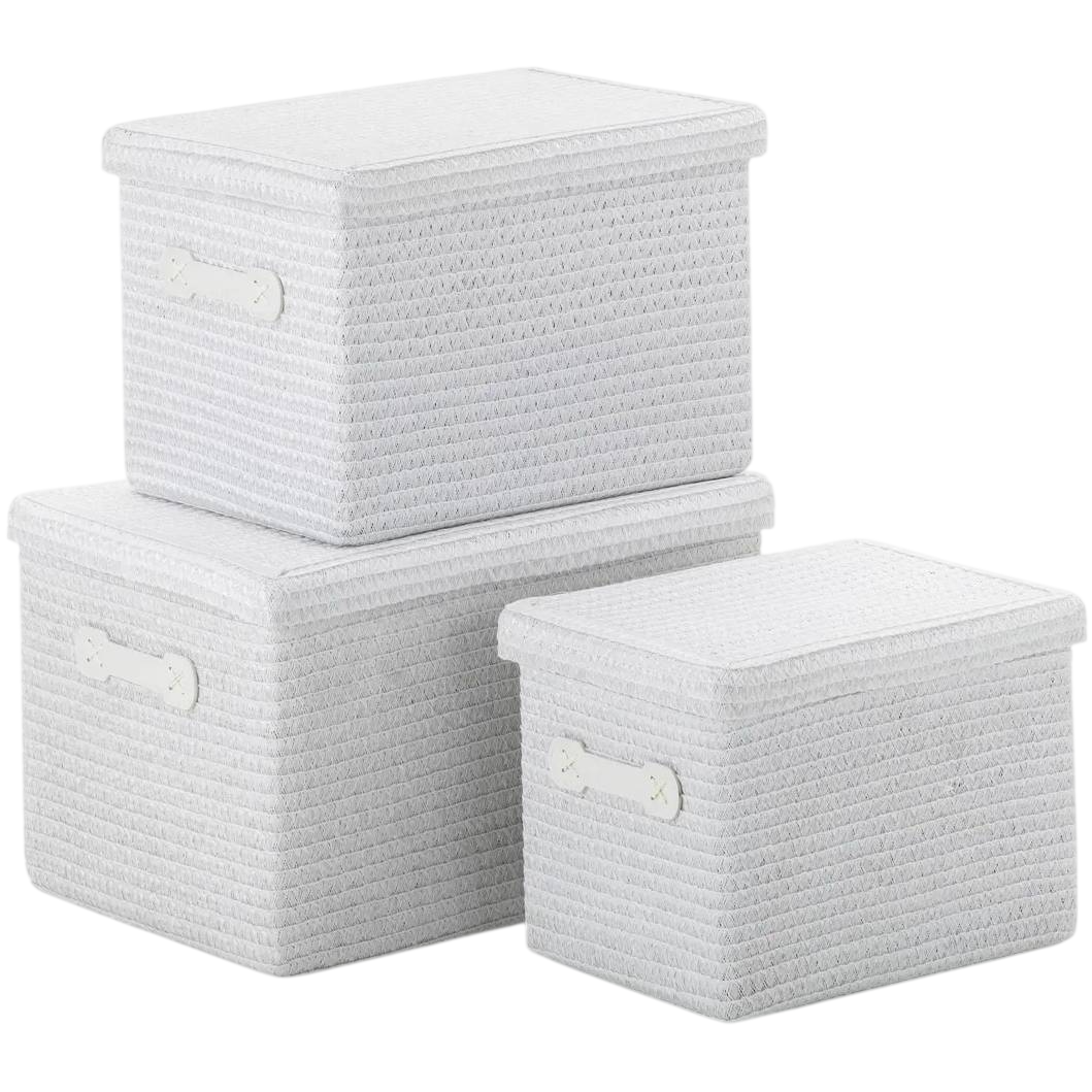 Fotografie Kela 3dílná sada úložných košů RIMOSSA, bílá