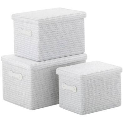 Set 3 piese coșuri de depozitare Kela, alb