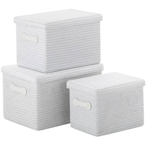 Set 3 piese coșuri de depozitare Kela, alb