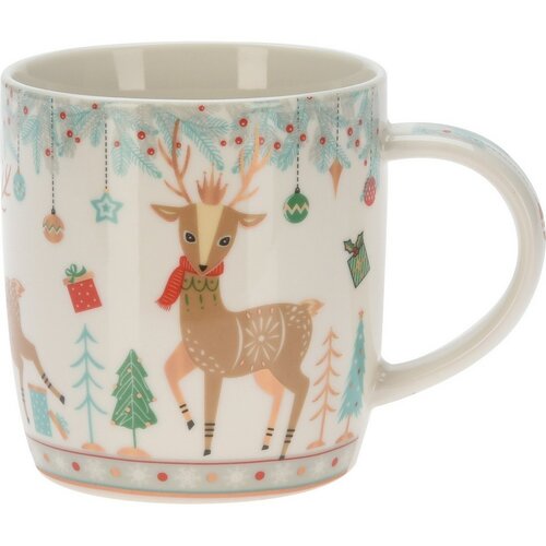 Porcelanski vrč z božičnim okrasjem, 370 ml