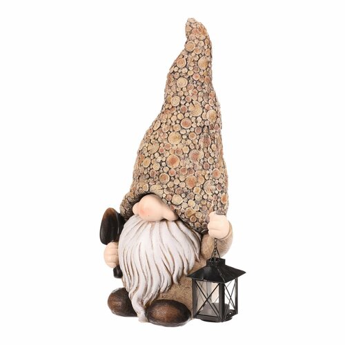 Гном з лопаткою і ліхтариком на свічку, полірезин,30 x 20 x 50 см