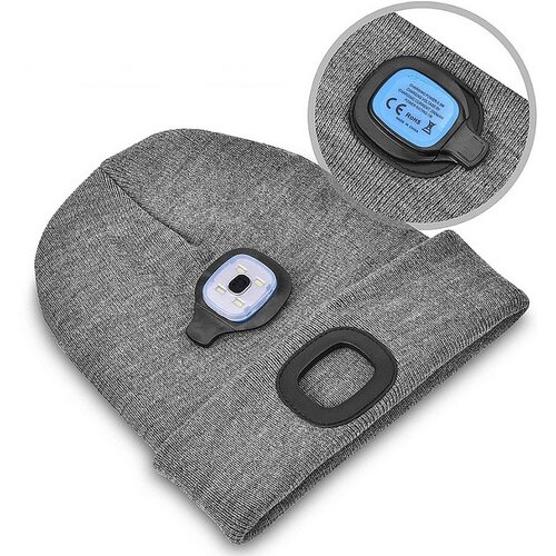 Sharks Čiapka s LED svetlom, sivá