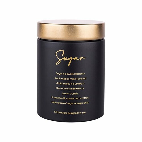 Altom Бляшана коробка з кришкою Sugar, чорна