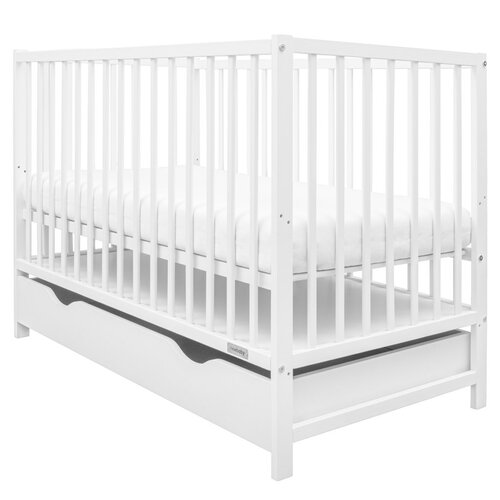 New Baby Basic kiságy fiókkal, fehér