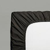 Kvalitex Cearșaf din satin cu elastic negru, 100 x200 cm