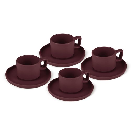 BerlingerHaus Súprava hrnčekov na espresso s podšálkami Leonardo 100 ml, 4+4 ks