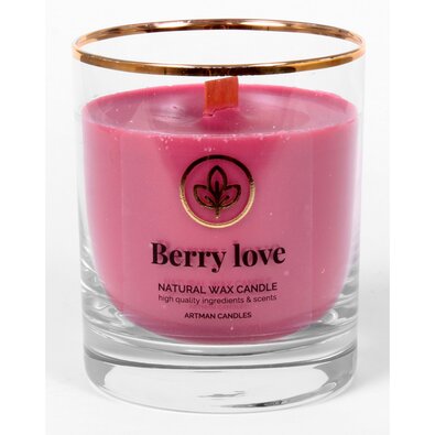 Dišavna sveča v steklenem kozarcu Berry love 500g, 9,5 cm