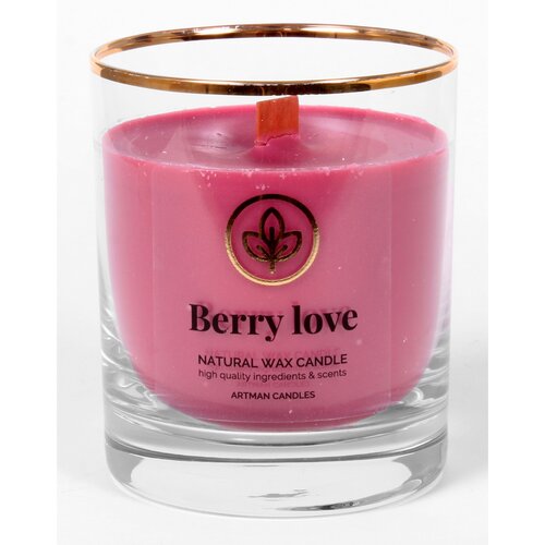 Dišavna sveča v steklenem kozarcu Berry love 500g, 9,5 cm