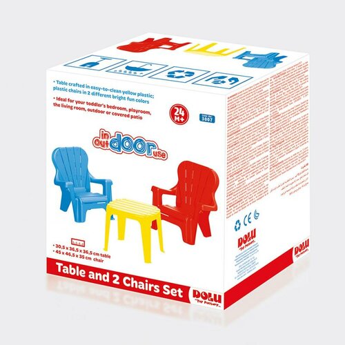 Dolu Gartenmöbel für Kinder, Tisch und 2 Stühle