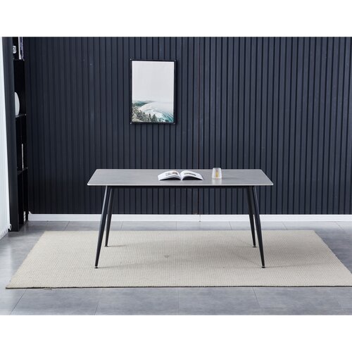 Esstisch 160 x 90 cm, grauer Marmor