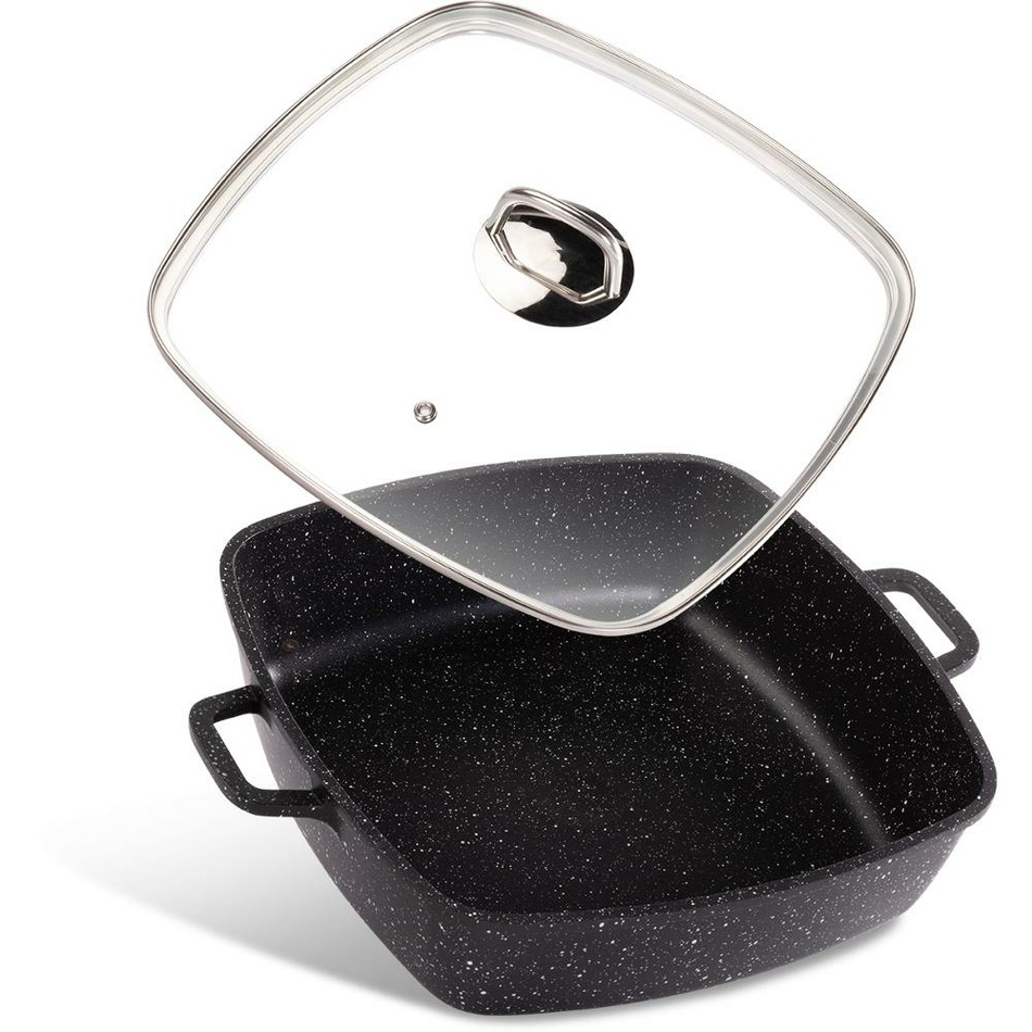 Lamart LT1288 Öntött lábas, 28 x 28 cm, fekete, fekete