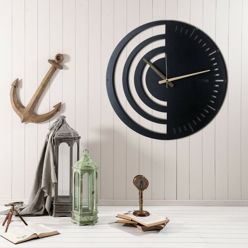Zegar ścienny Chrono Black, 50 x 50 cm