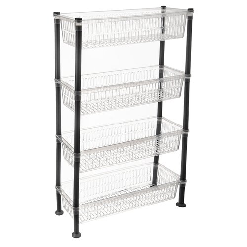 Orion Slim 4 szintes polc, átlátszó fehér , átlátszó
