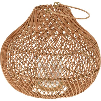 Rattan lanterna s steklom Daman, 35 x 30 cm