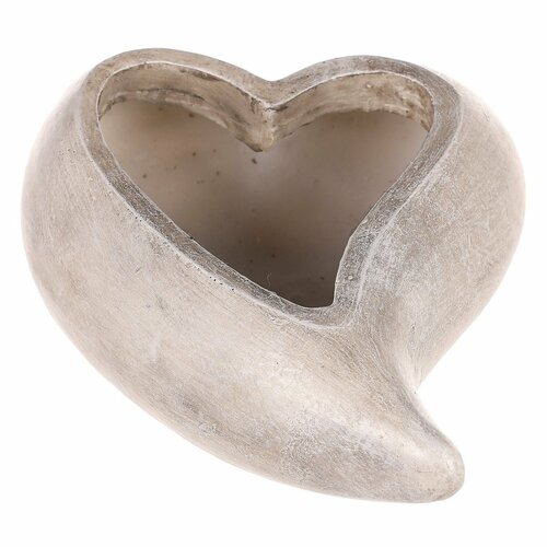 Virágos gyászcsomagolás  - szív alakú, polirezín,szürke