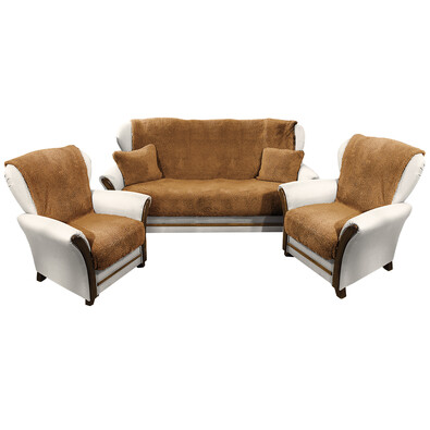 4Home gyapjú kanapé és foteltakaró szett  sötét barna, 150 x 200 cm, 2 ks 65 x 150 cm