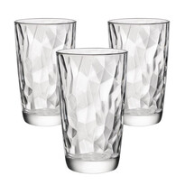 Bormioli Rocco 3-teiliges Gläser-Set für Longdrink Diamond 470 ml