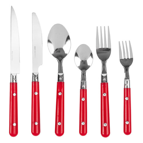 48-dielna sada príborov Classic, červená