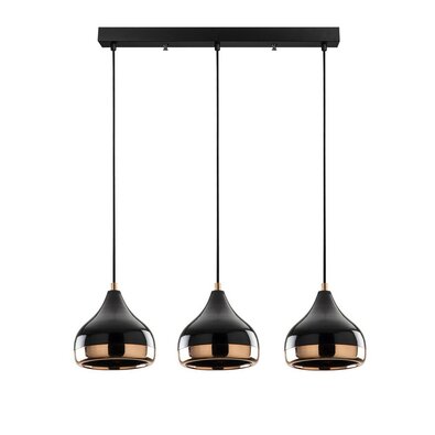 Lampa wisząca Horizont Yildo - 6877,czarna-miedziana