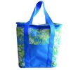 Chladiaca taška modrá s modrozelenými kvetmi, 20 l, modrá + zelená