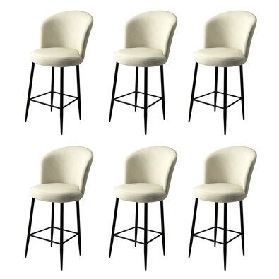 Set de scaune de bar Alte Cream and Black, 6bucăți